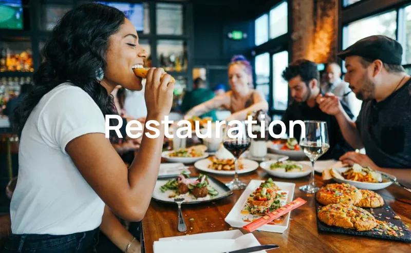 woman eating in a restaurant